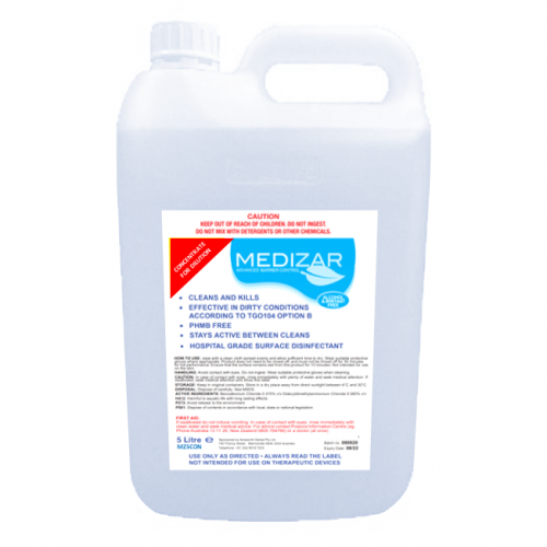 Medizar 5 litre Hospital Grade Surface Disinfectant Concentrate